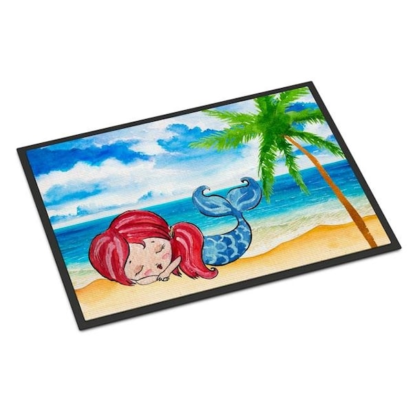 Carolines Treasures Carolines Treasures BB8513MAT Mermaid on the Beach Indoor or Outdoor Mat - 18 x 27 in. BB8513MAT - main